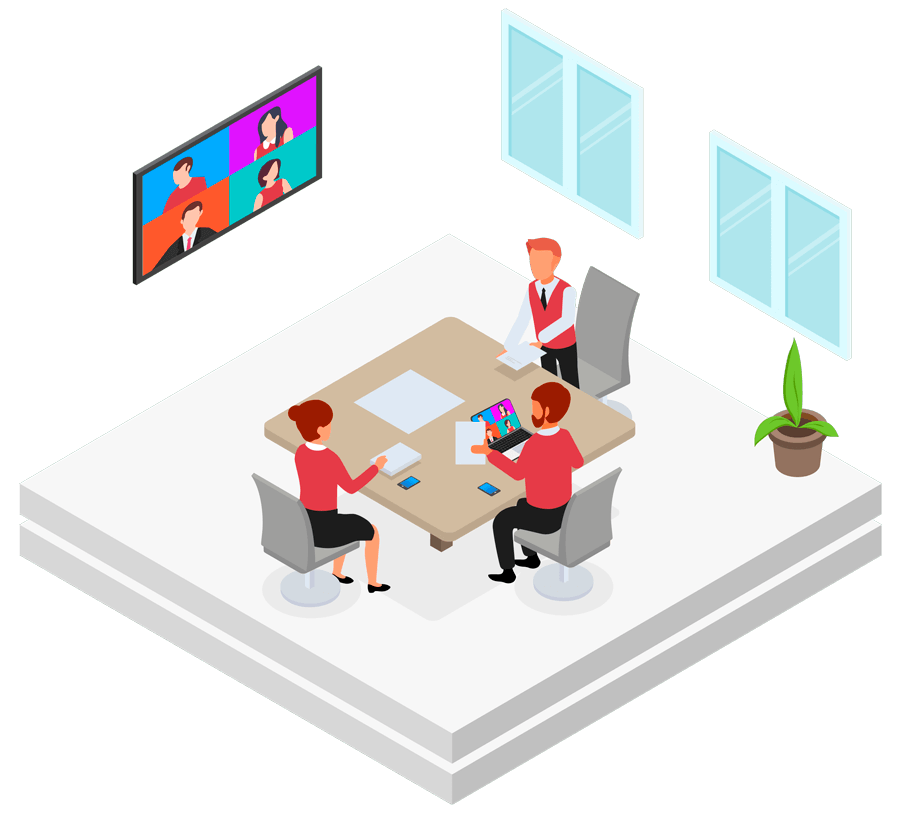 Sala de videoconferencias pequeña