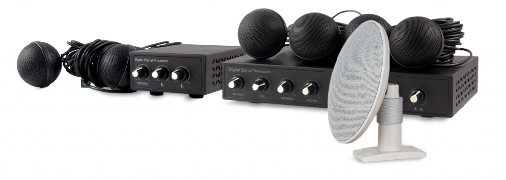 Micrófono y altavoz videoconferencia